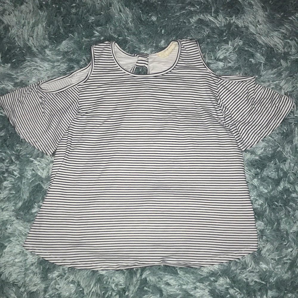 striped off the shoulder top